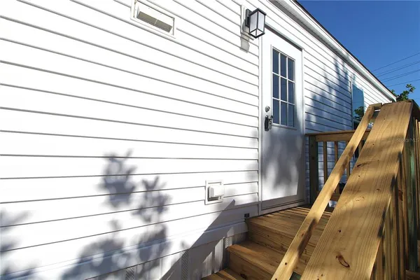 a view of an outdoor space and swimming pool