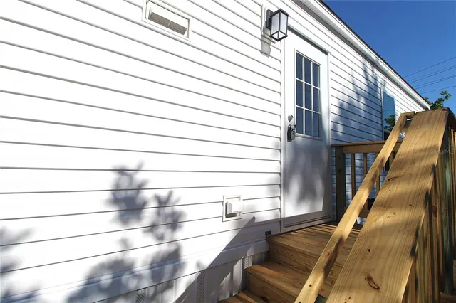 a view of an outdoor space and swimming pool
