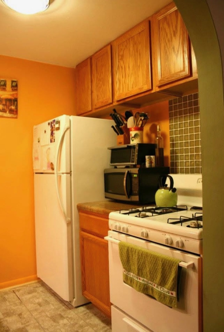 1075 Knoll Lane, Unit 302 Hoffman Estates, IL 60169 - Photo 3 of 11 a kitchen with a stove and a refrigerator