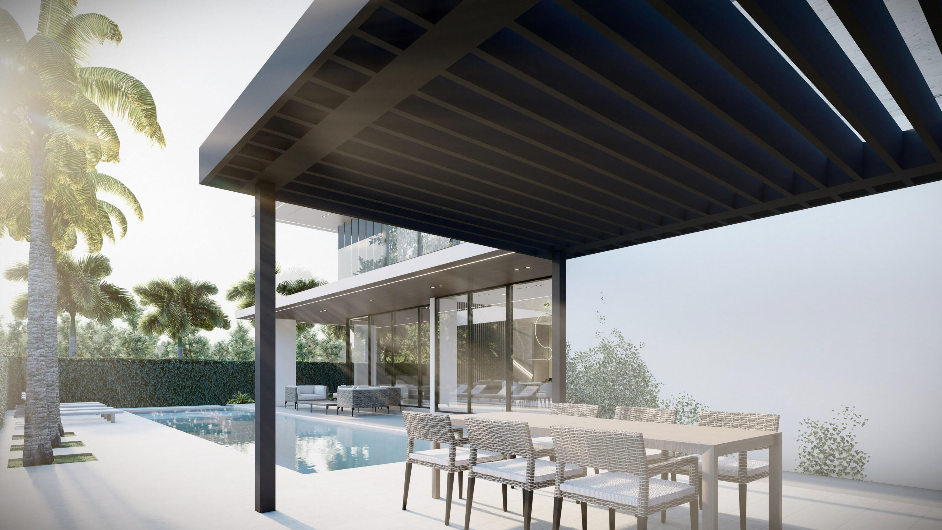 399 Northeast 7th Street Boca Raton, FL 33432 - Photo 4 of 22 Summer Kitchen Pergola