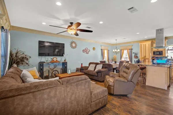 a living room with furniture
