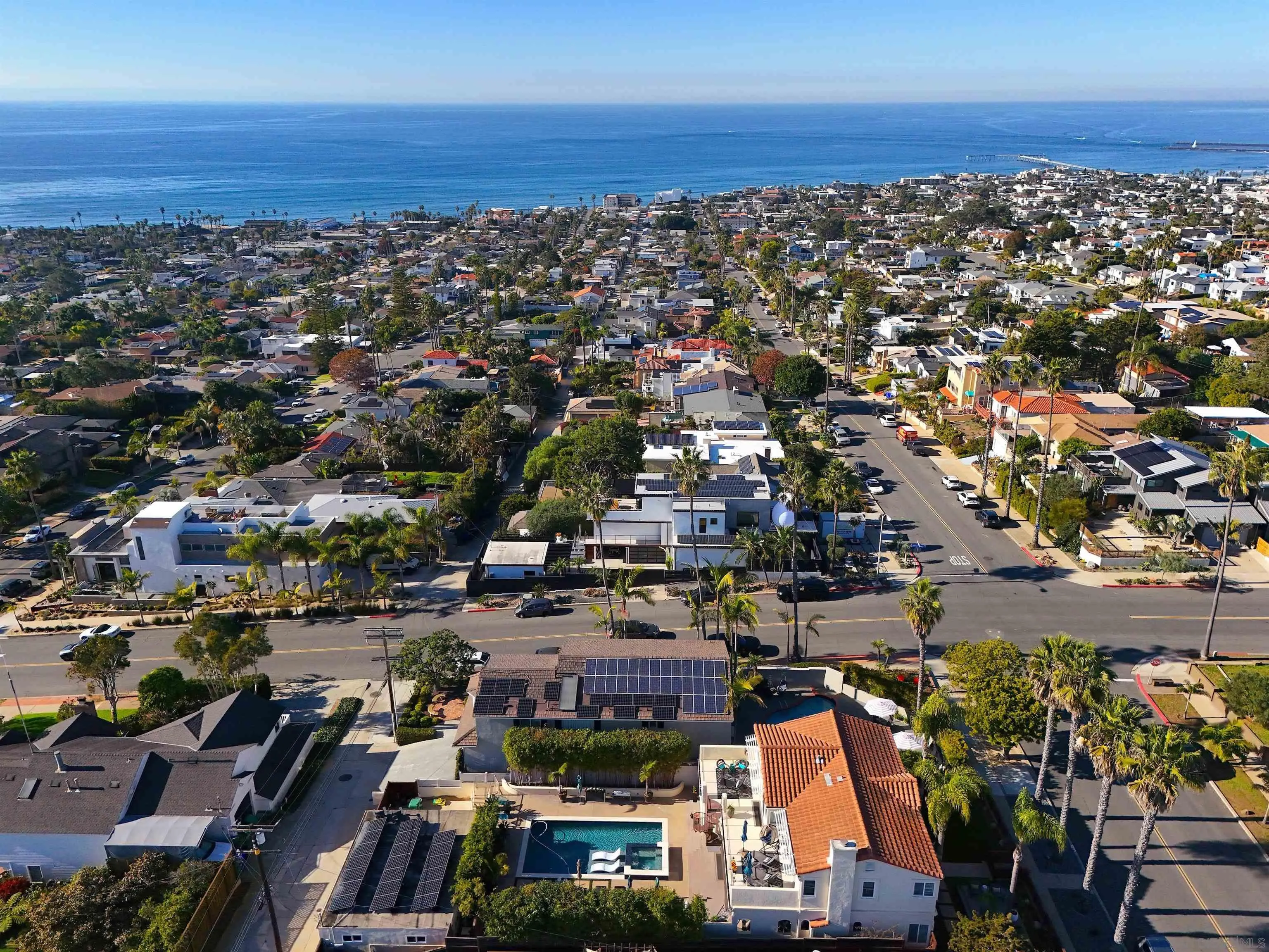 4385 Orchard Avenue San Diego, CA 92107 - Photo 47 of 55 an aerial view of a city with lots of residential buildings and ocean view in back