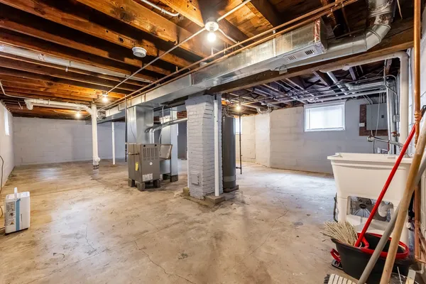 a view of a storage room with utility room