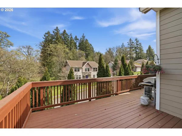 a view of balcony with furniture