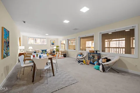 a view of a forest filled with trees