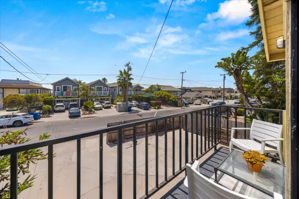 a view of city from a balcony