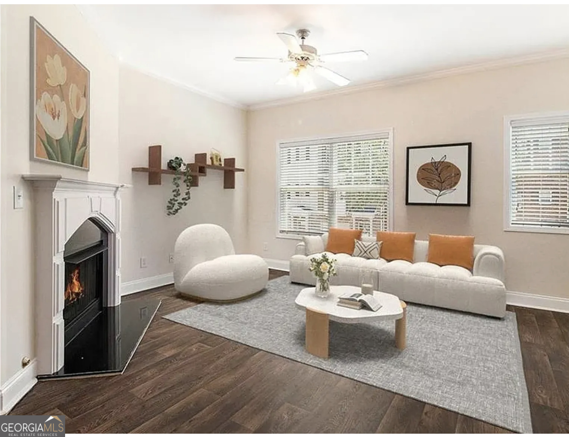 3068 Lauren Parc Road Decatur, GA 30032 - Photo 2 of 13 a living room with furniture a fireplace and a window