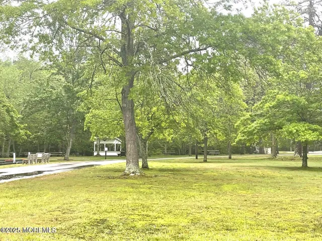 a view of outdoor space with swimming pool and trees