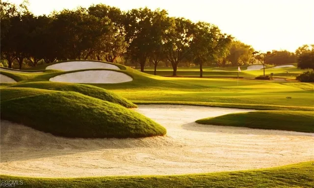 a view of a garden with an ocean