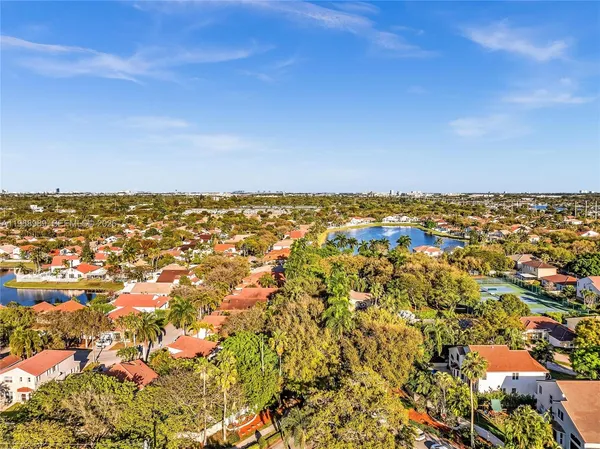 an aerial view of residential space with parking space