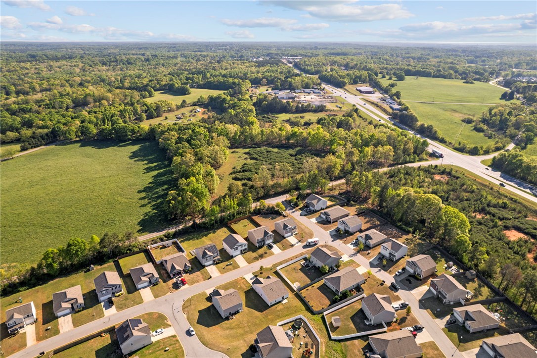 205 Hillendale Way Pelzer, SC 29669 - Photo 24 of 29 This elevated view captures a serene neighborhood nestled amidst expansive greenery and natural landscapes.