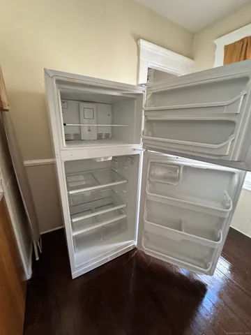 a refrigerator in a kitchen