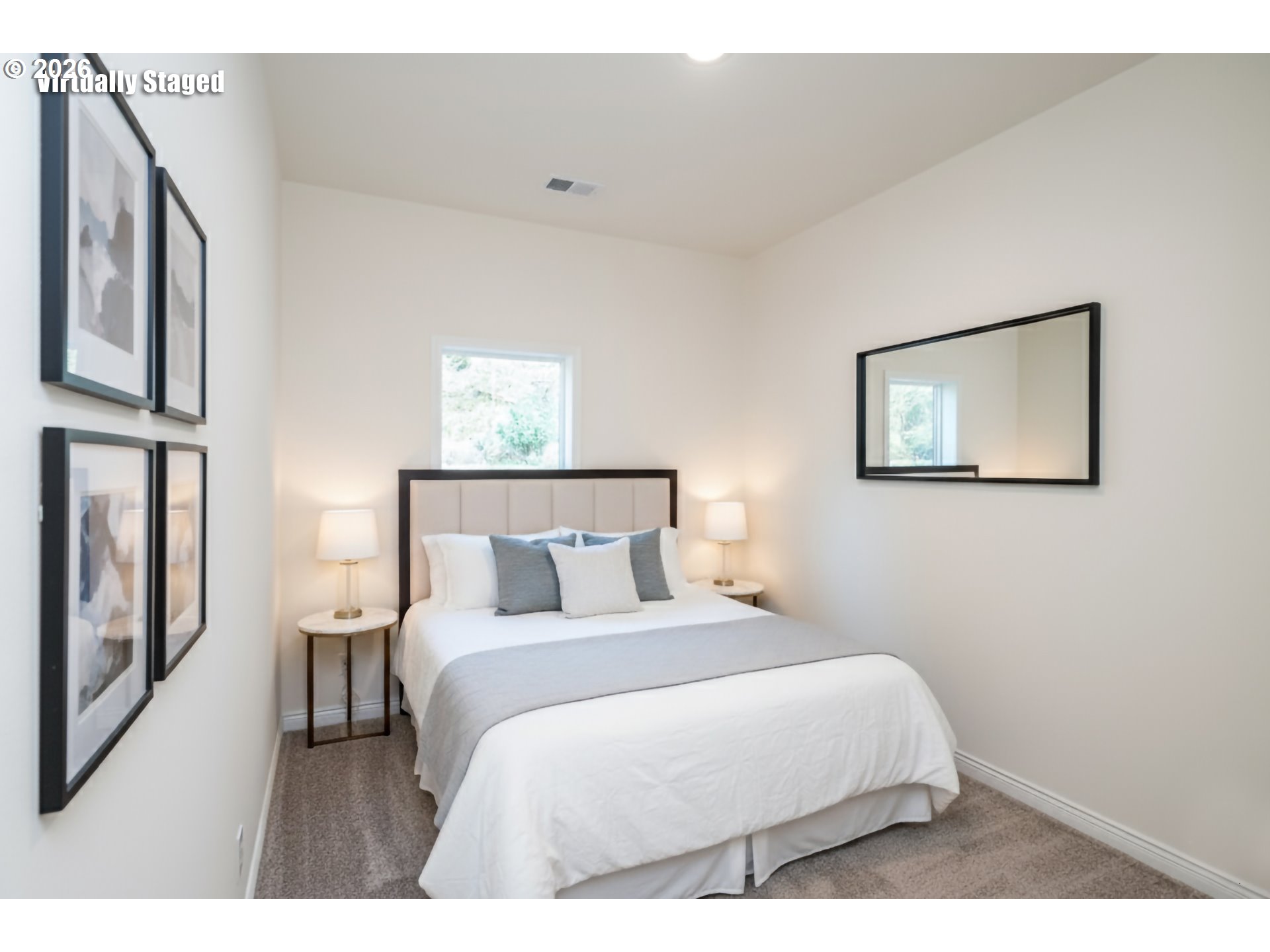 42276 Winberry Creek Road Fall Creek, OR 97438 - Photo 23 of 30 a bedroom with a bed and a large mirror