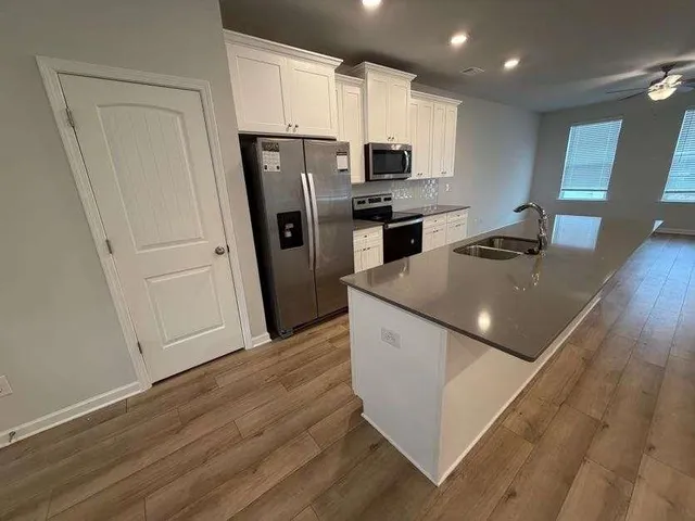 a empty closet with white paint