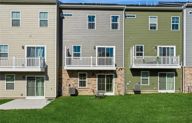 a large building with a garden