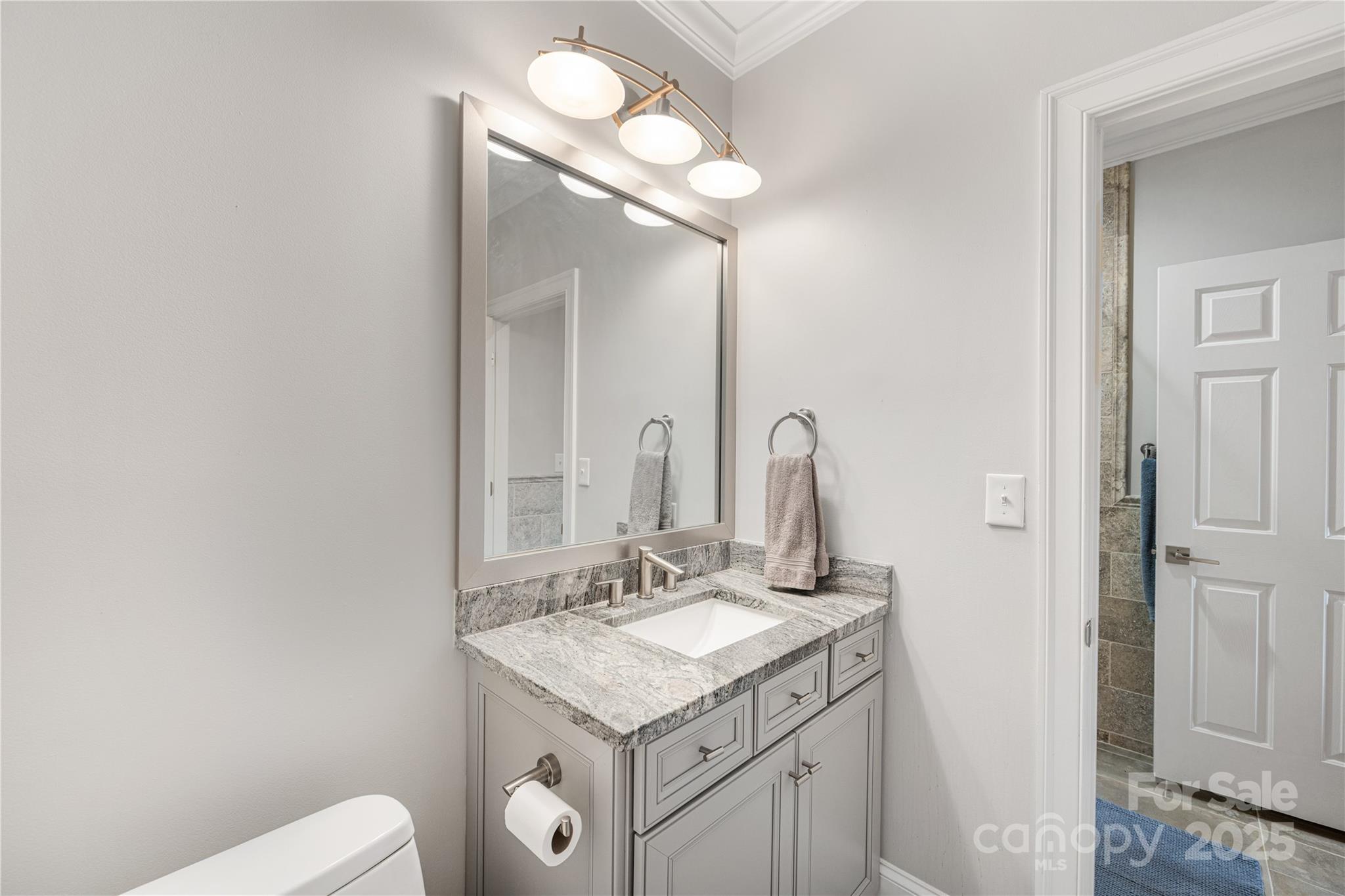 127 North Tryon Street, Unit 511 Charlotte, NC 28246 - Photo 25 of 32 a bathroom with a sink vanity and a mirror