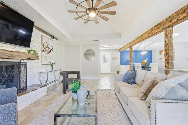 a living room with furniture