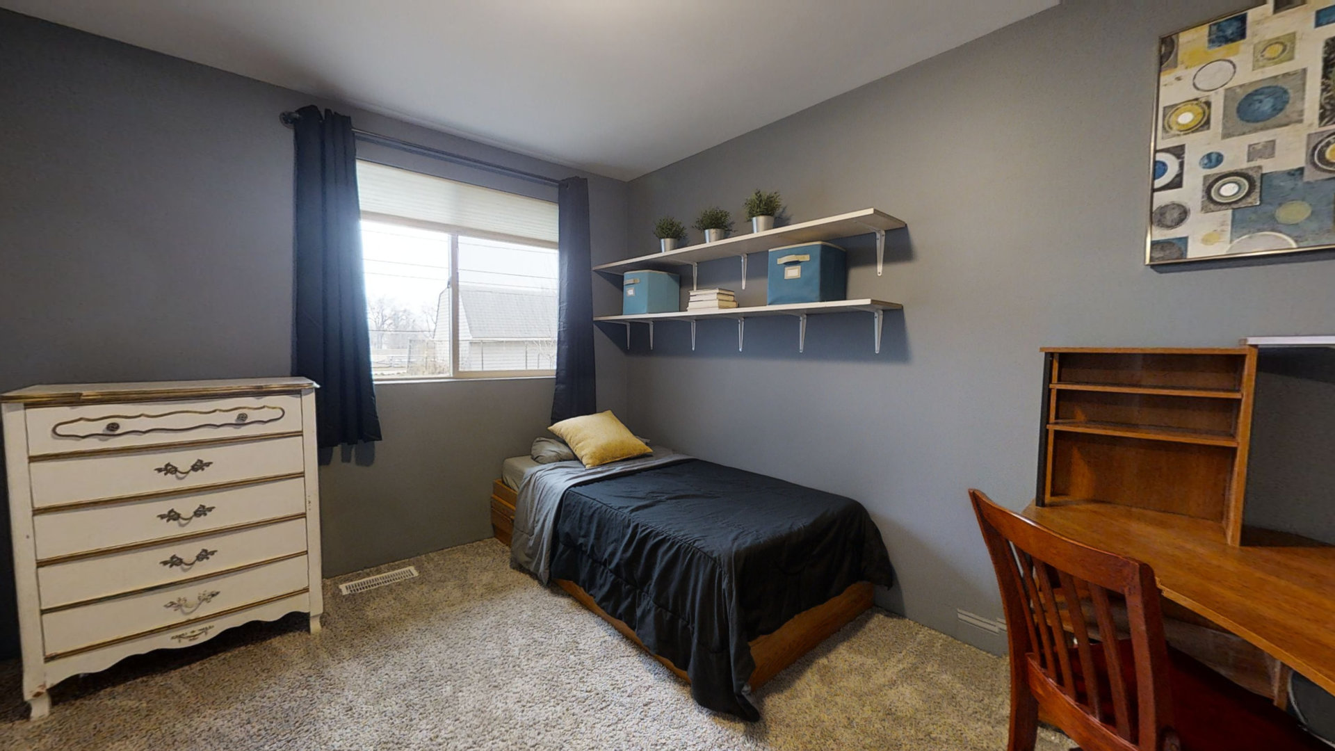 153 Queenswood Road Bolingbrook, IL 60440 - Photo 15 of 17 a bedroom with a bed and a desk