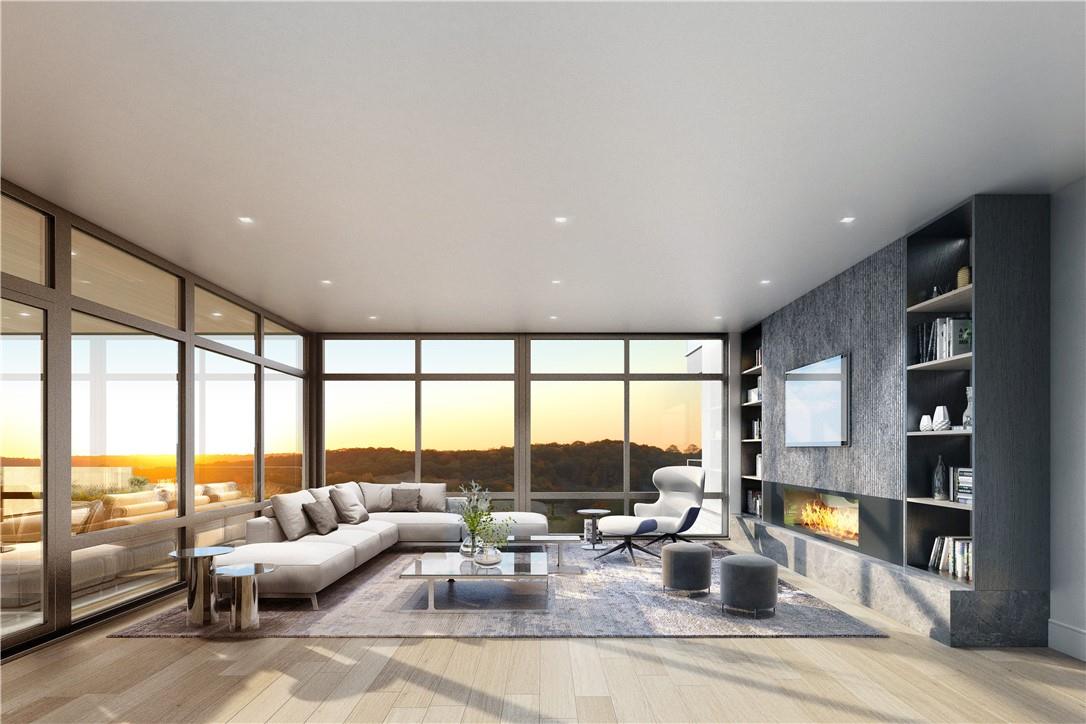 570 Bedford Road, Unit 5PHD Armonk, NY 10504 - Photo 3 of 34 a living room with furniture and floor to ceiling windows