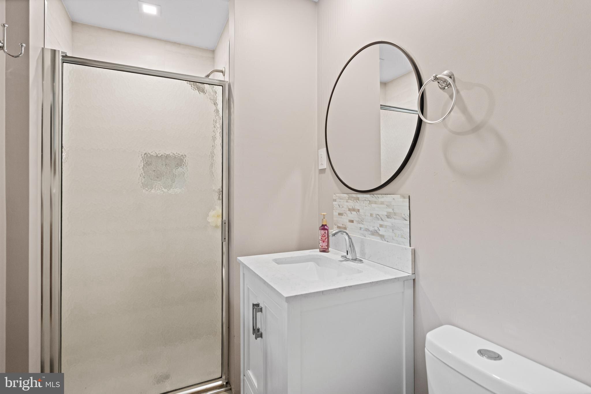 265 Slate Lane Stephenson, VA 22656 - Photo 18 of 29 a bathroom with a sink a toilet and a mirror