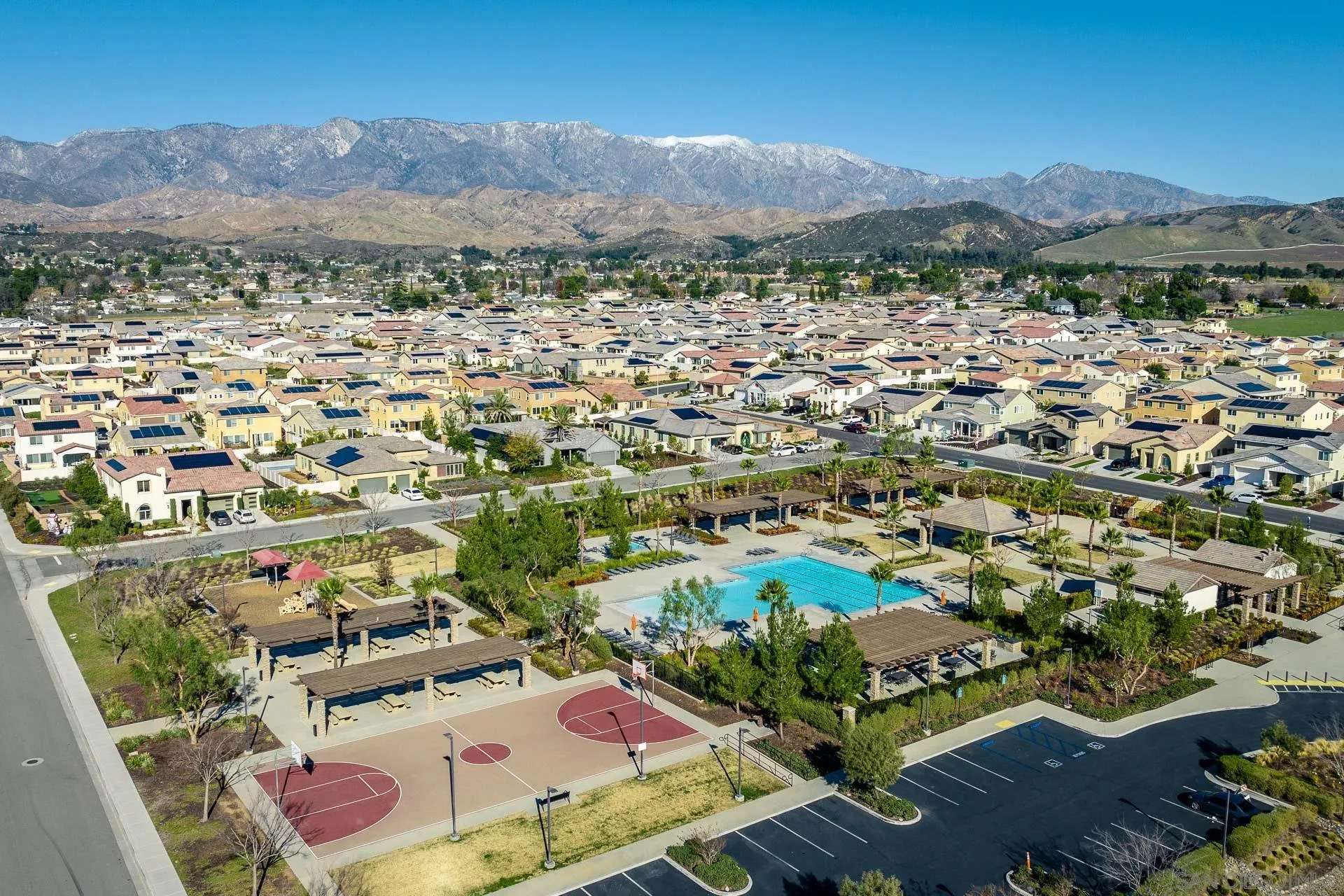 1712 Starlight Avenue Beaumont, CA 92223 - Photo 67 of 69 an aerial view of residential houses and outdoor space