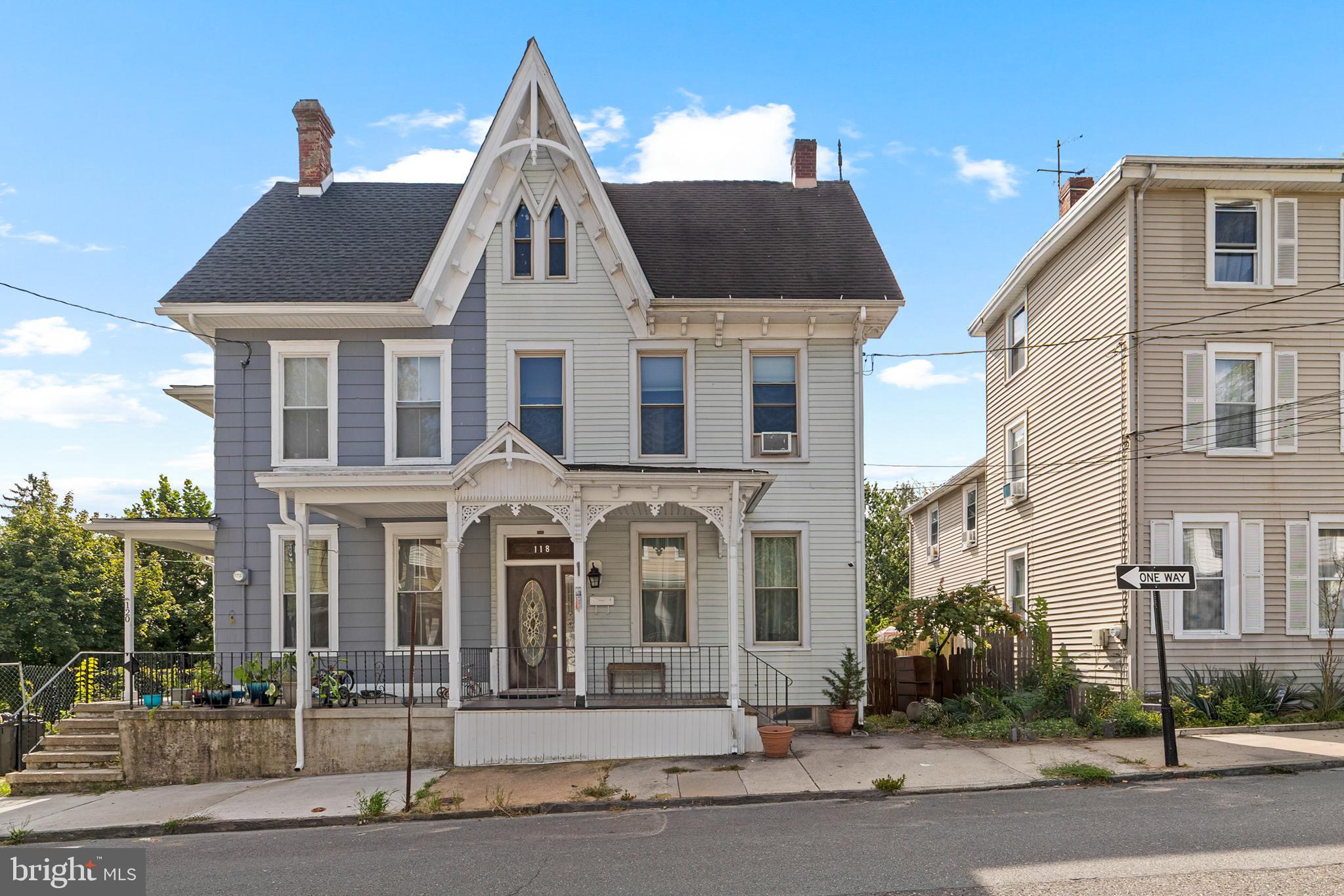 a front view of multiple houses