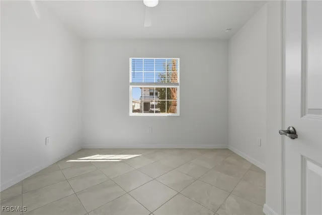 an empty room with an entryway