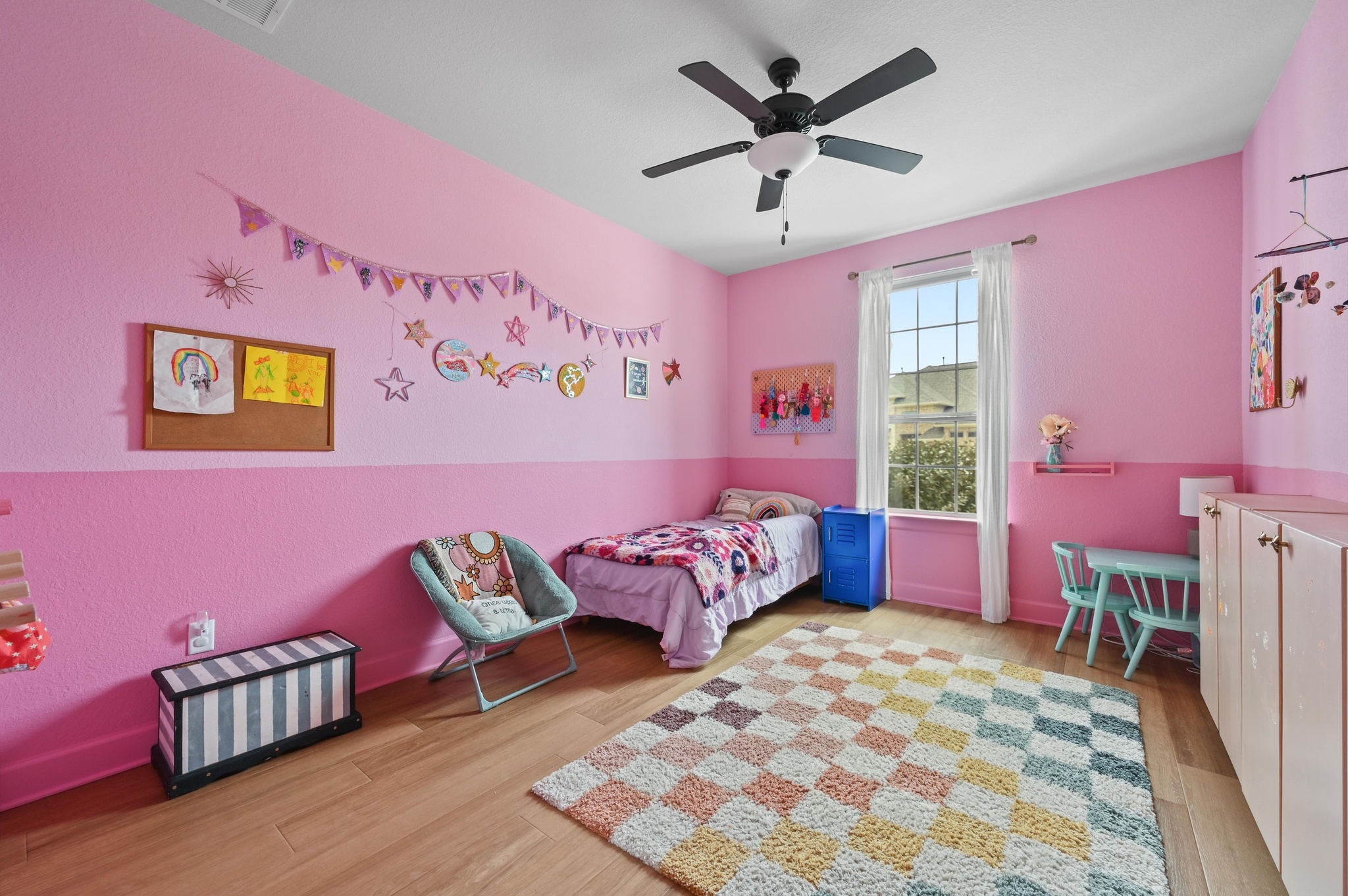 308 Allegheny Way Kyle, TX 78640 - Photo 20 of 40 Bedroom with ceiling fan and light wood finished floors