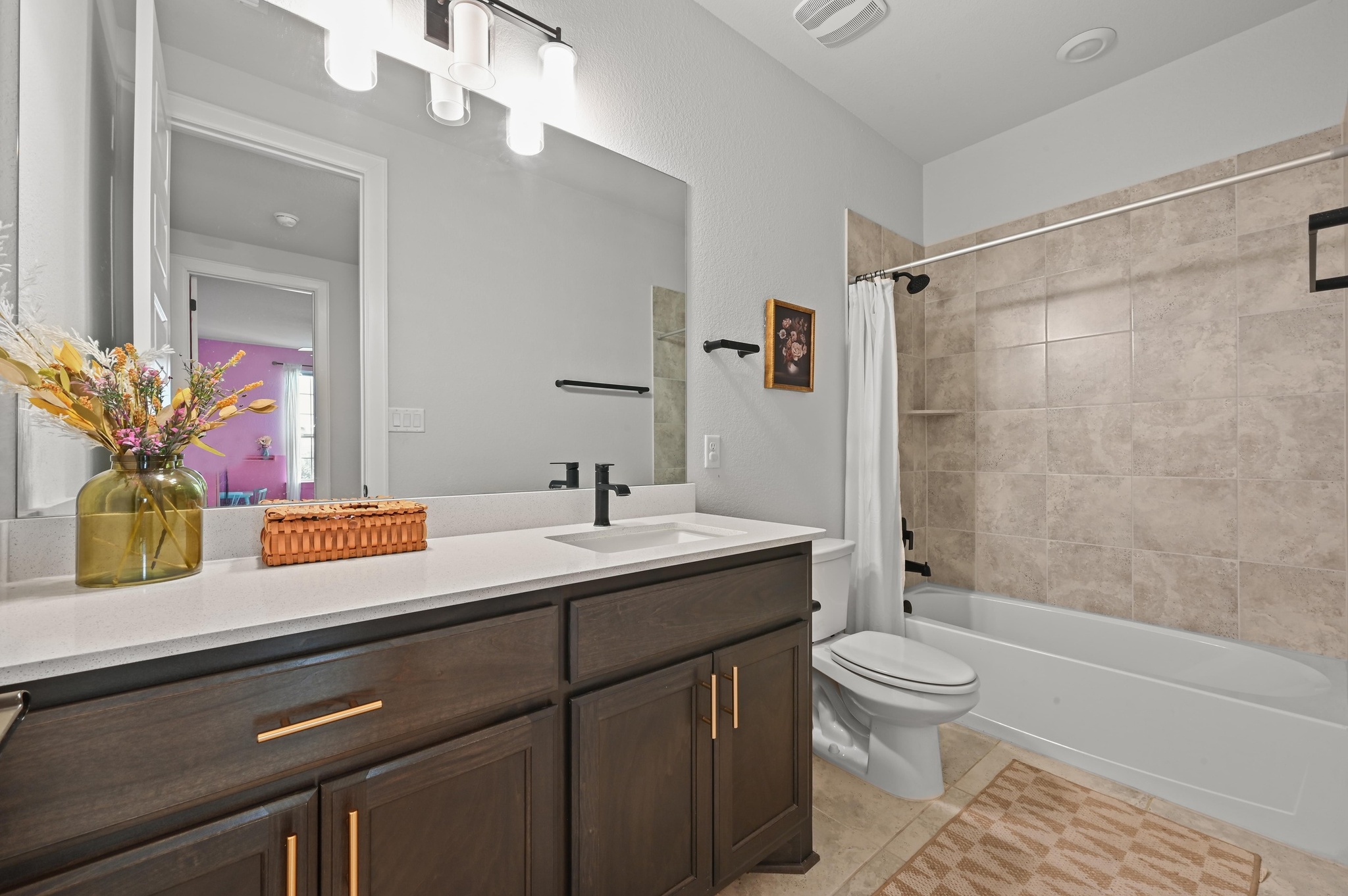 308 Allegheny Way Kyle, TX 78640 - Photo 22 of 40 a bathroom with a sink a toilet and shower