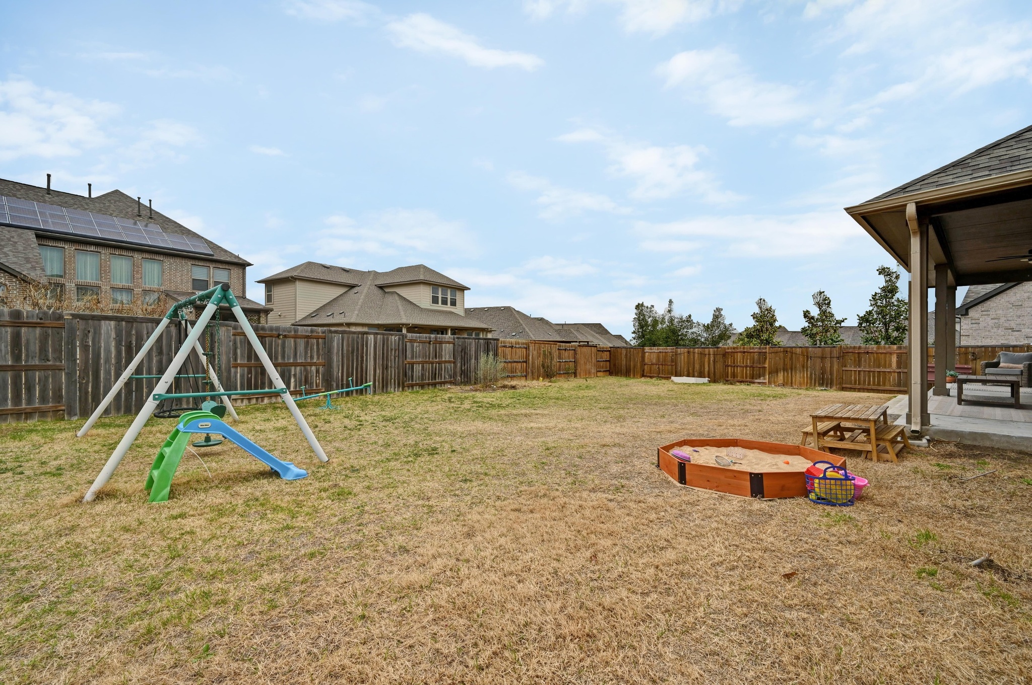 308 Allegheny Way Kyle, TX 78640 - Photo 29 of 40 Fenced backyard with a patio area
