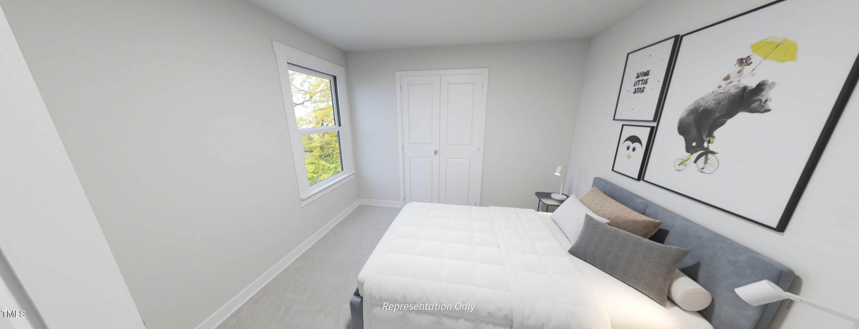 8733 Maxine Street Willow Spring, NC 27592 - Photo 19 of 34 a bedroom with a bed and a window