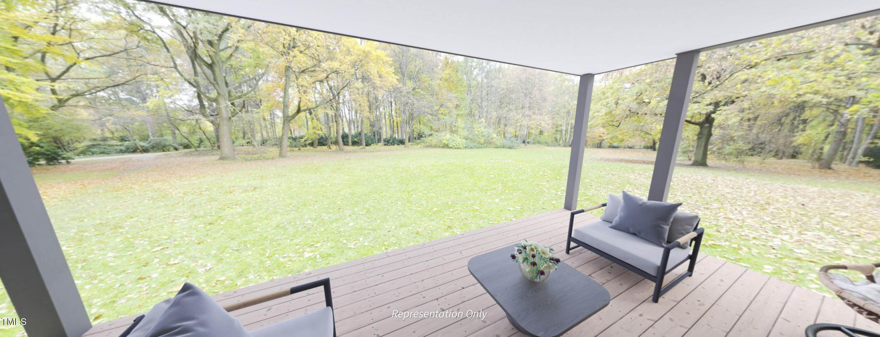 8733 Maxine Street Willow Spring, NC 27592 - Photo 31 of 34 a outdoor living space with furniture and garden view