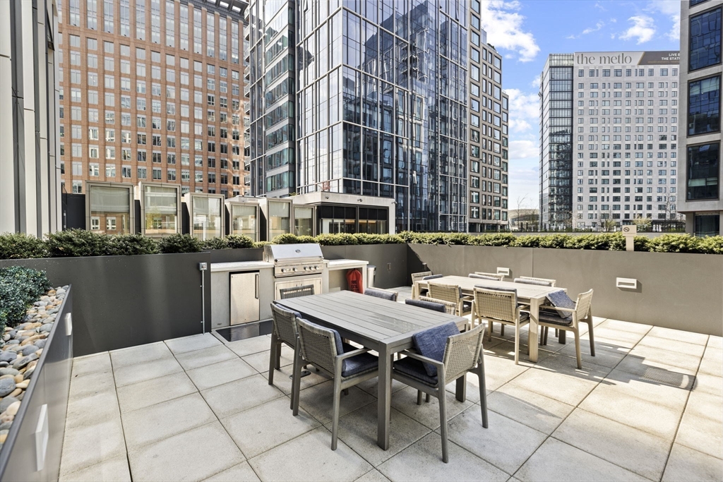 133 Seaport Boulevard, Unit 1603 Boston, MA 02210 - Photo 26 of 32 a view of a patio with dining table and chairs