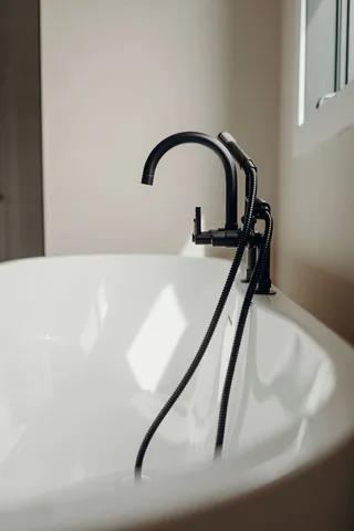 a close view of a sink in a bathroom