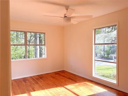 an empty room with a window