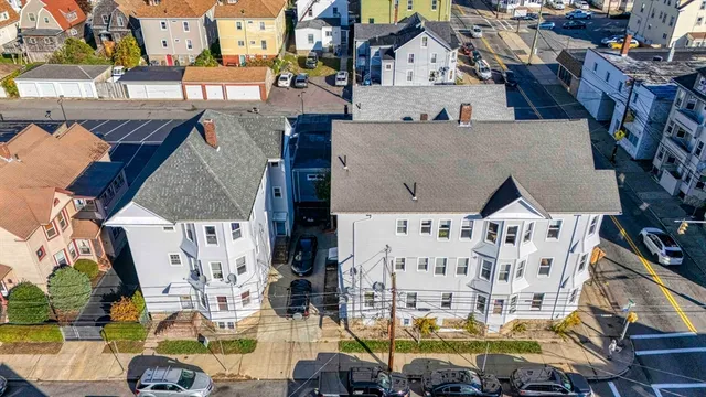 an aerial view of multiple houses