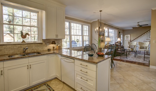 3502 Westover Road Durham, NC 27707 - Photo 2 of 25 Gorgeous views with your coffee each morning. New custom cabinets, deluxe wine fridge, walk in pantry & more. Kitchen & Bfast Rm