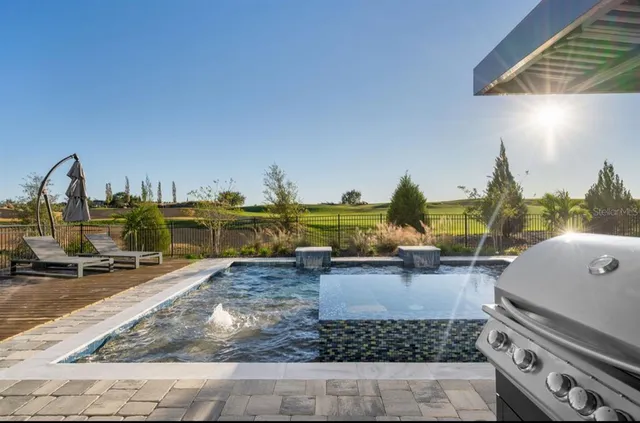 a view of a balcony with chairs