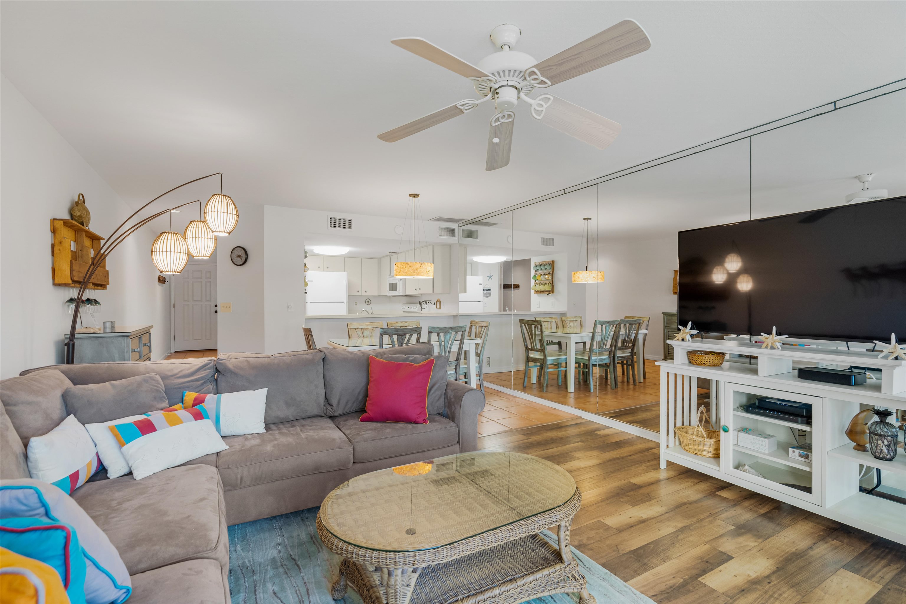 8200 A1A South, Unit 13 St. Augustine, FL 32080 - Photo 3 of 56 a living room with furniture and a flat screen tv