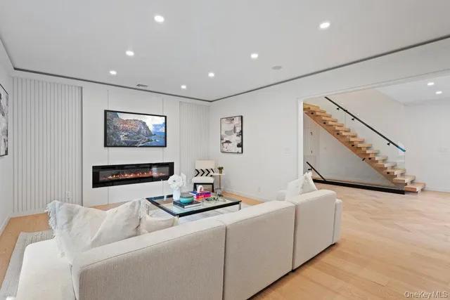 a living room with furniture and a couch