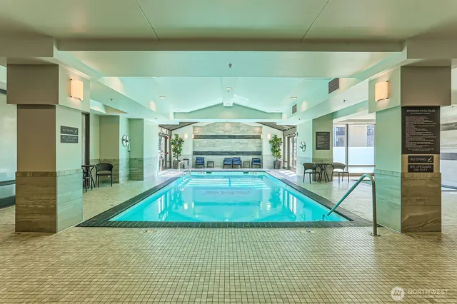 a view of a swimming pool and outdoor space