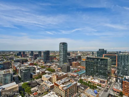 an aerial view of a city