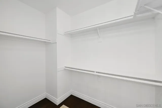 a view of small space with racks on the wall