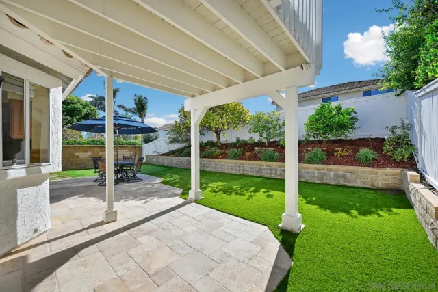 a view of a porch with a backyard