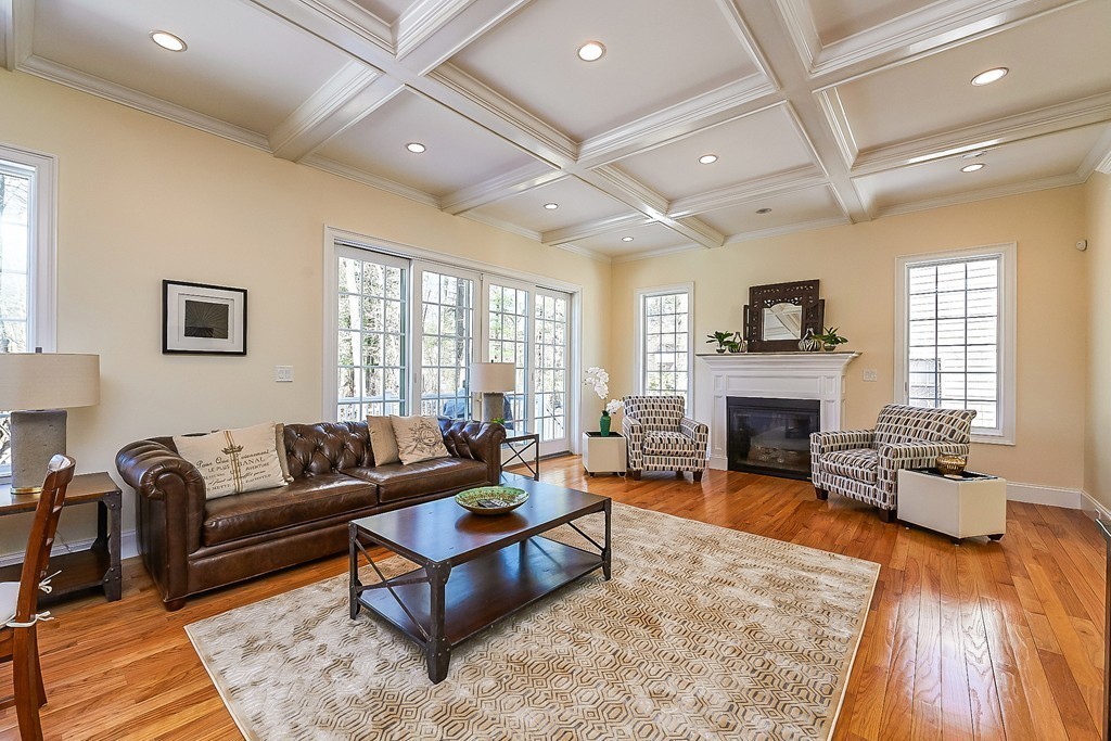17 Drew Road Newton, MA 02467 - Photo 2 of 22 a living room with furniture and a fireplace