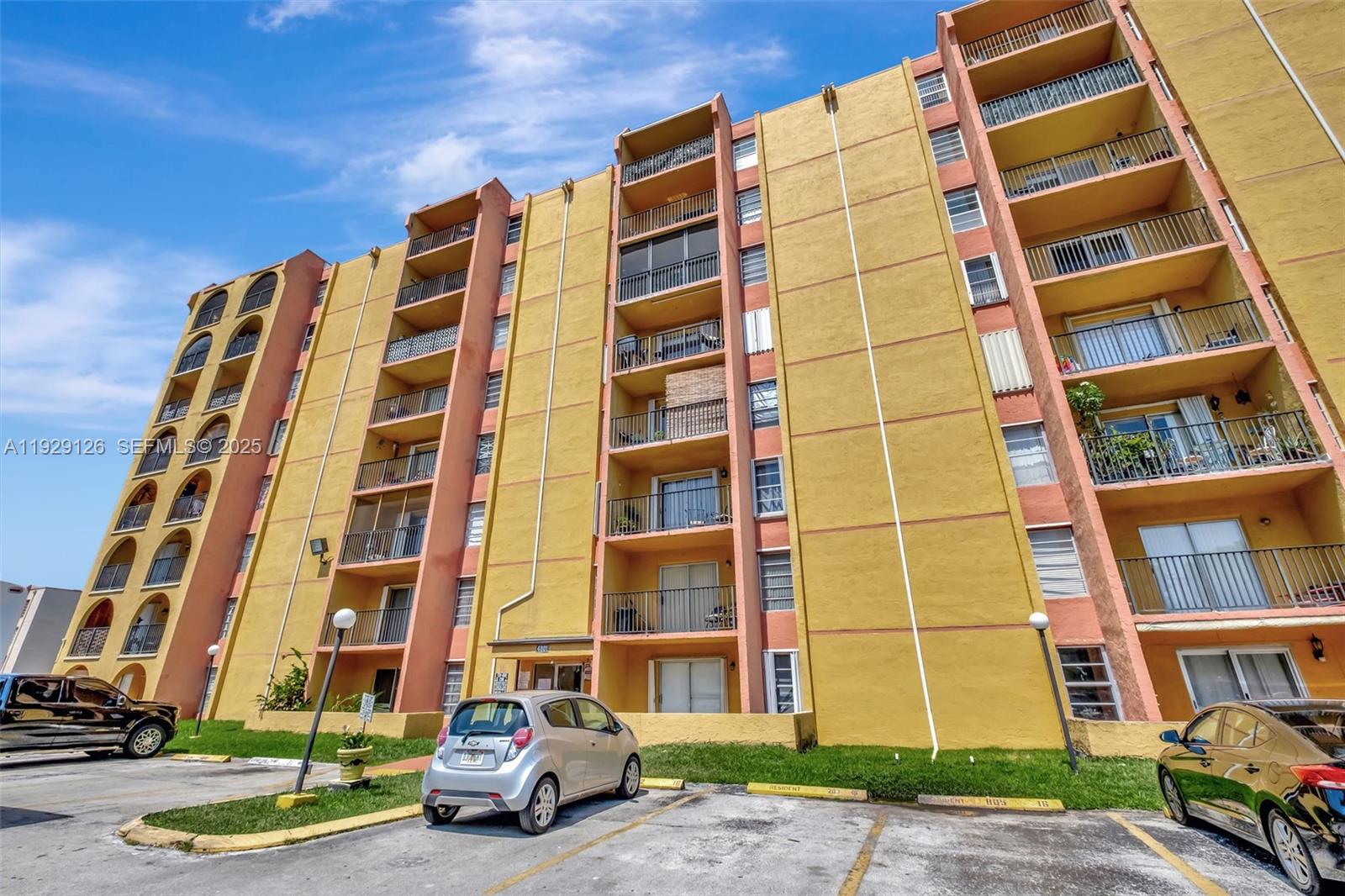 a front view of a building