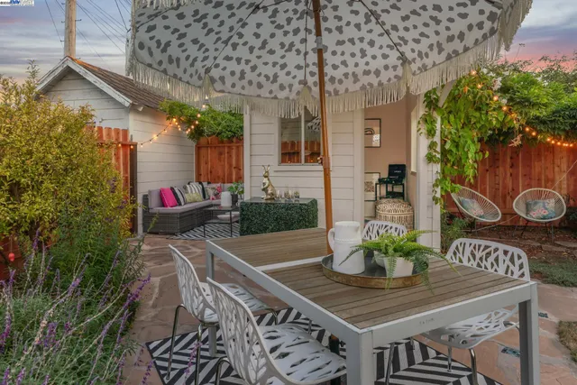 a outdoor space with furniture