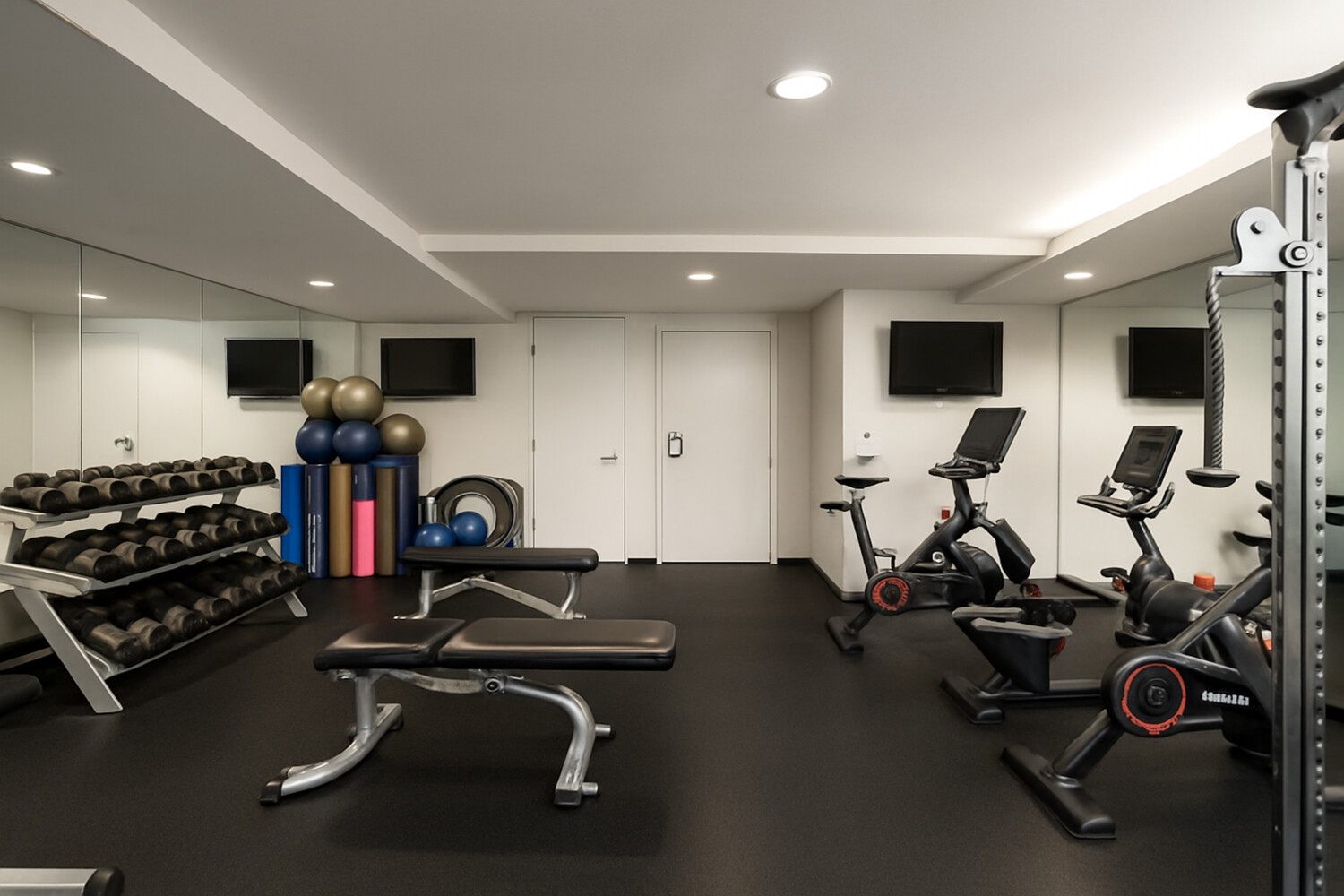 425 East 13th Street, Unit 2B Manhattan, NY 10009 - Photo 12 of 17 a room with gym equipment and a flat screen tv