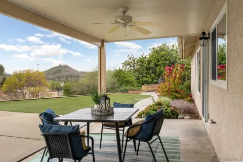 a view of an outdoor seating area