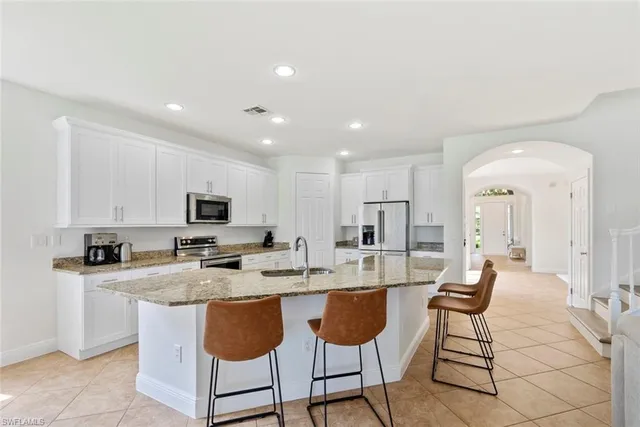 a kitchen with lots of counter top space